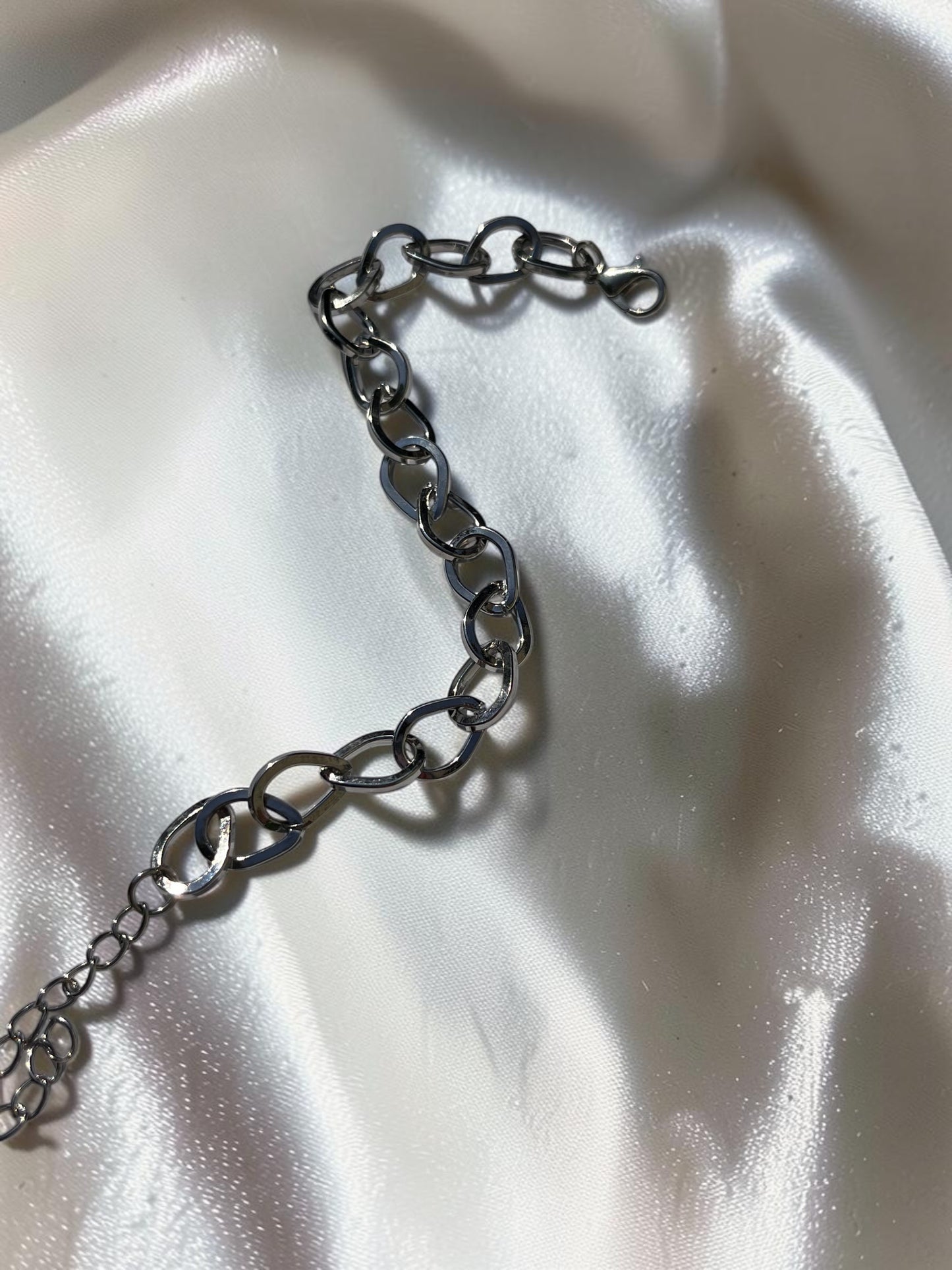Chunky Silver Oval Link Bracelet