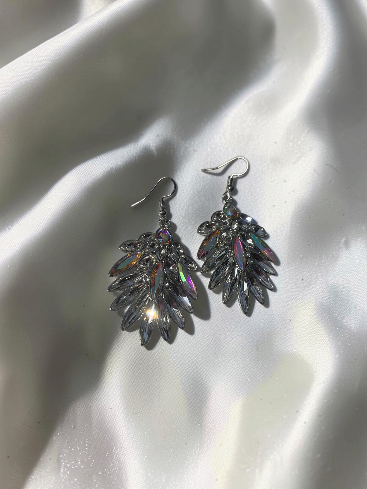Iridescent Crystal Statement Earrings