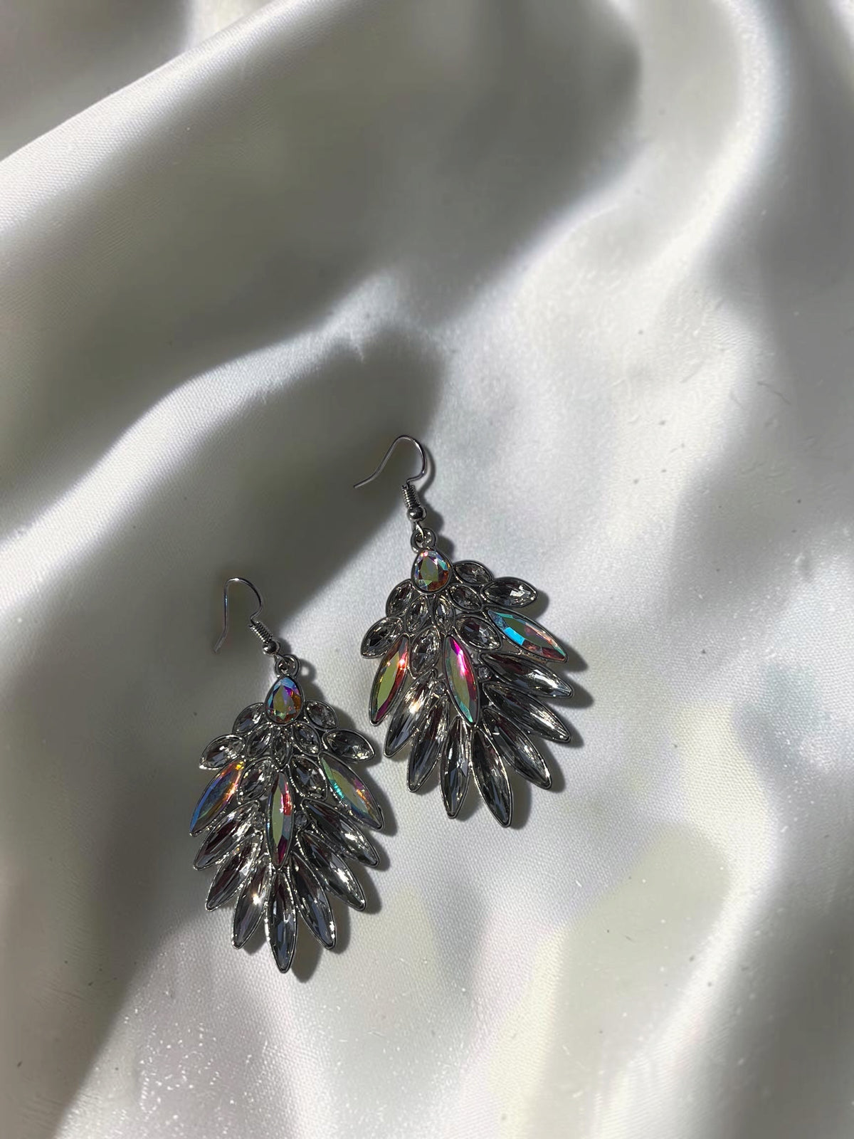 Iridescent Crystal Statement Earrings
