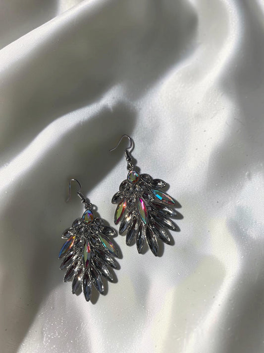 Iridescent Crystal Statement Earrings