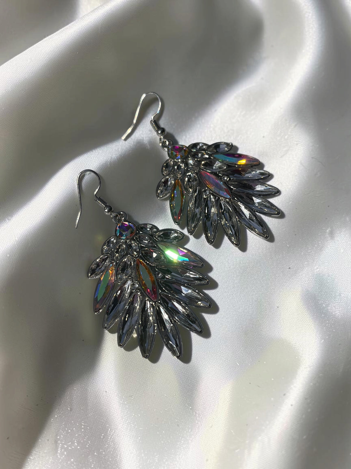 Iridescent Crystal Statement Earrings
