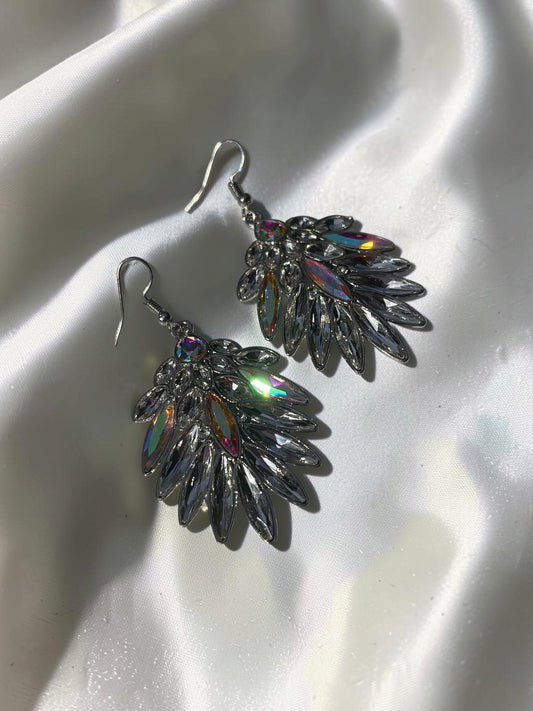Iridescent Crystal Statement Earrings