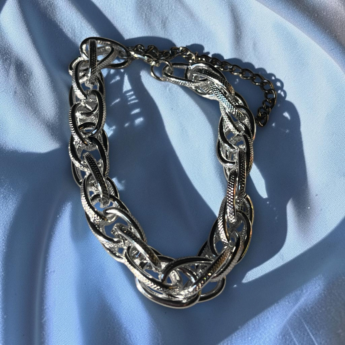 Textured Chain Bracelet | Silver or Gunmetal Statement Bracelet