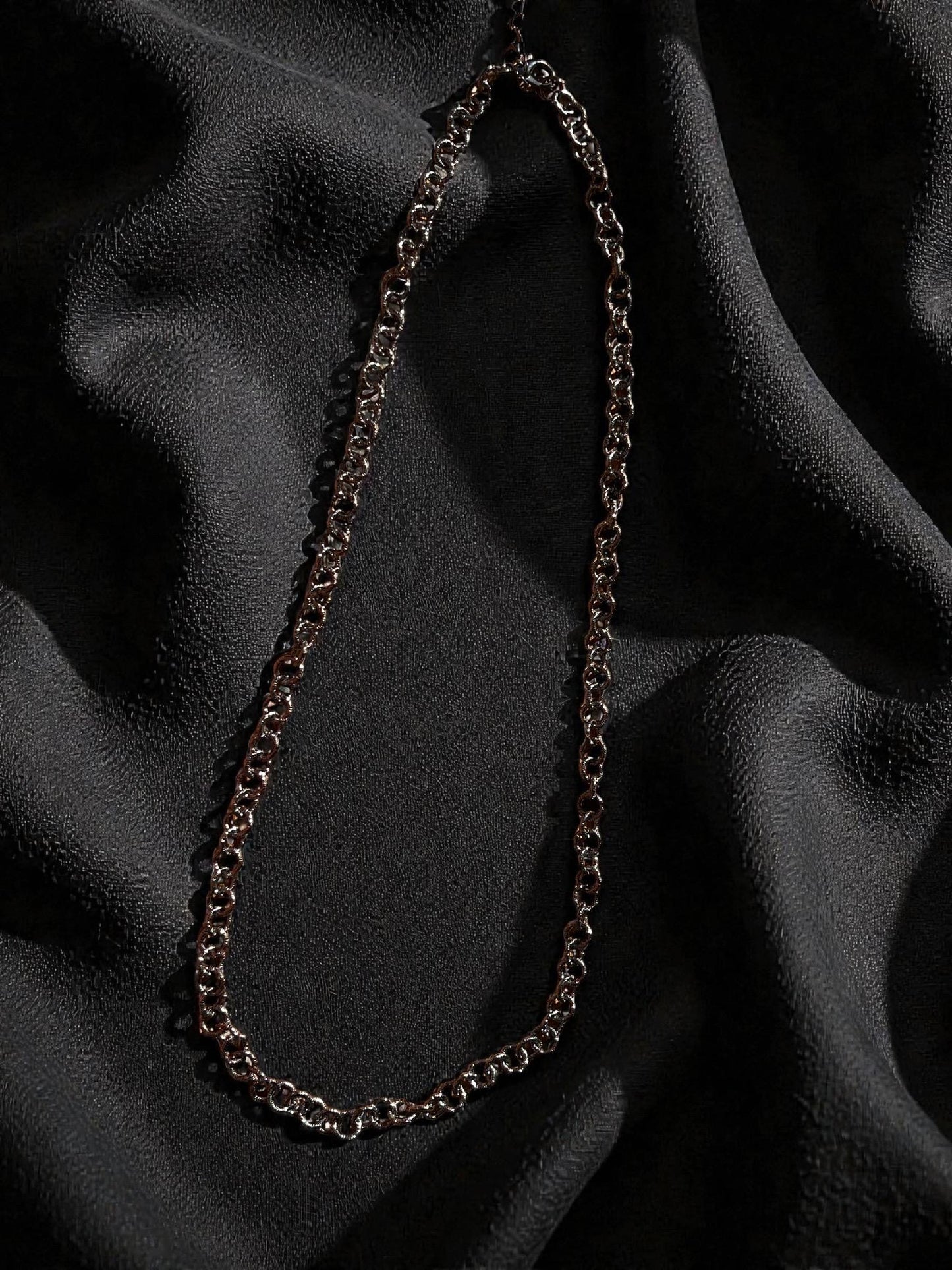 Gunmetal Chain Necklace for Men, Black Link Chain Necklace, Dark Silver Mens Jewelry, Minimalist Statement Necklace Gift for Him