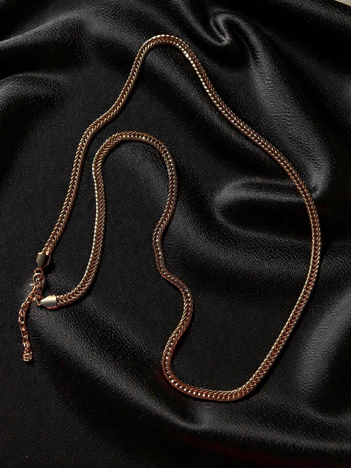 Gold Herringbone Chain Necklace for Men, Thick Gold Flat Chain, Statement Gold Plated Necklace, Luxury Mens Chain Gift for Him