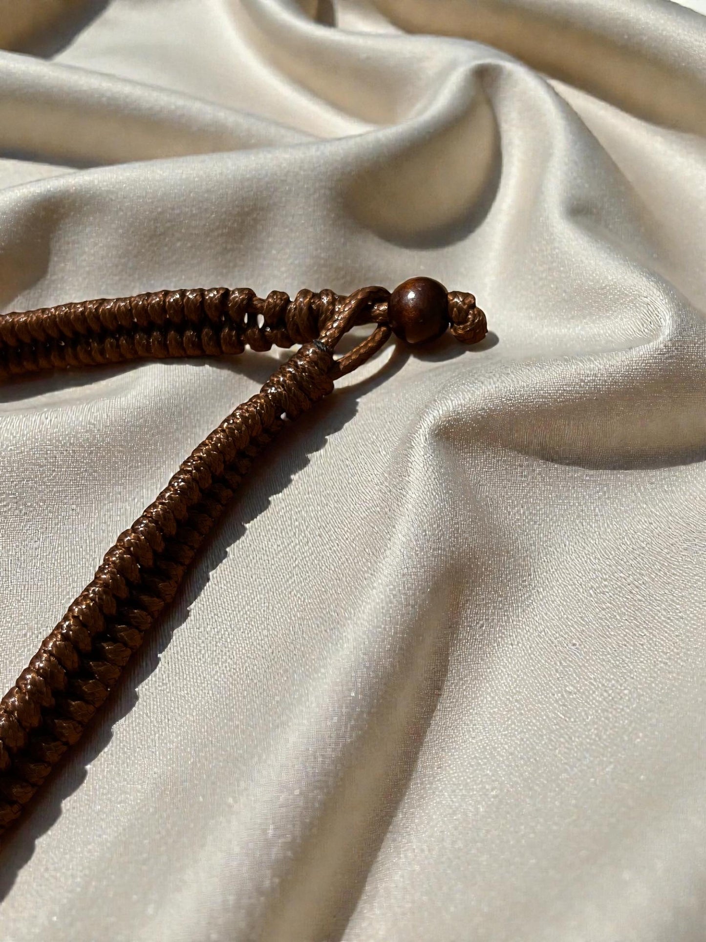 Brown Braided Cord Necklace | Adjustable Boho Choker Necklace | Unisex Woven Rope Jewelry | Earthy Minimalist Necklace