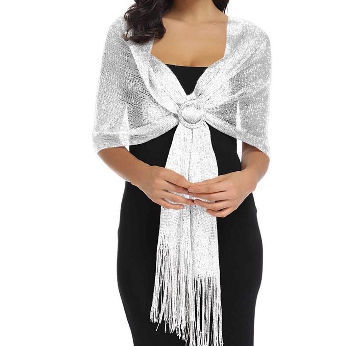 Lightweight Metallic Fishnet Scarf/Shawl