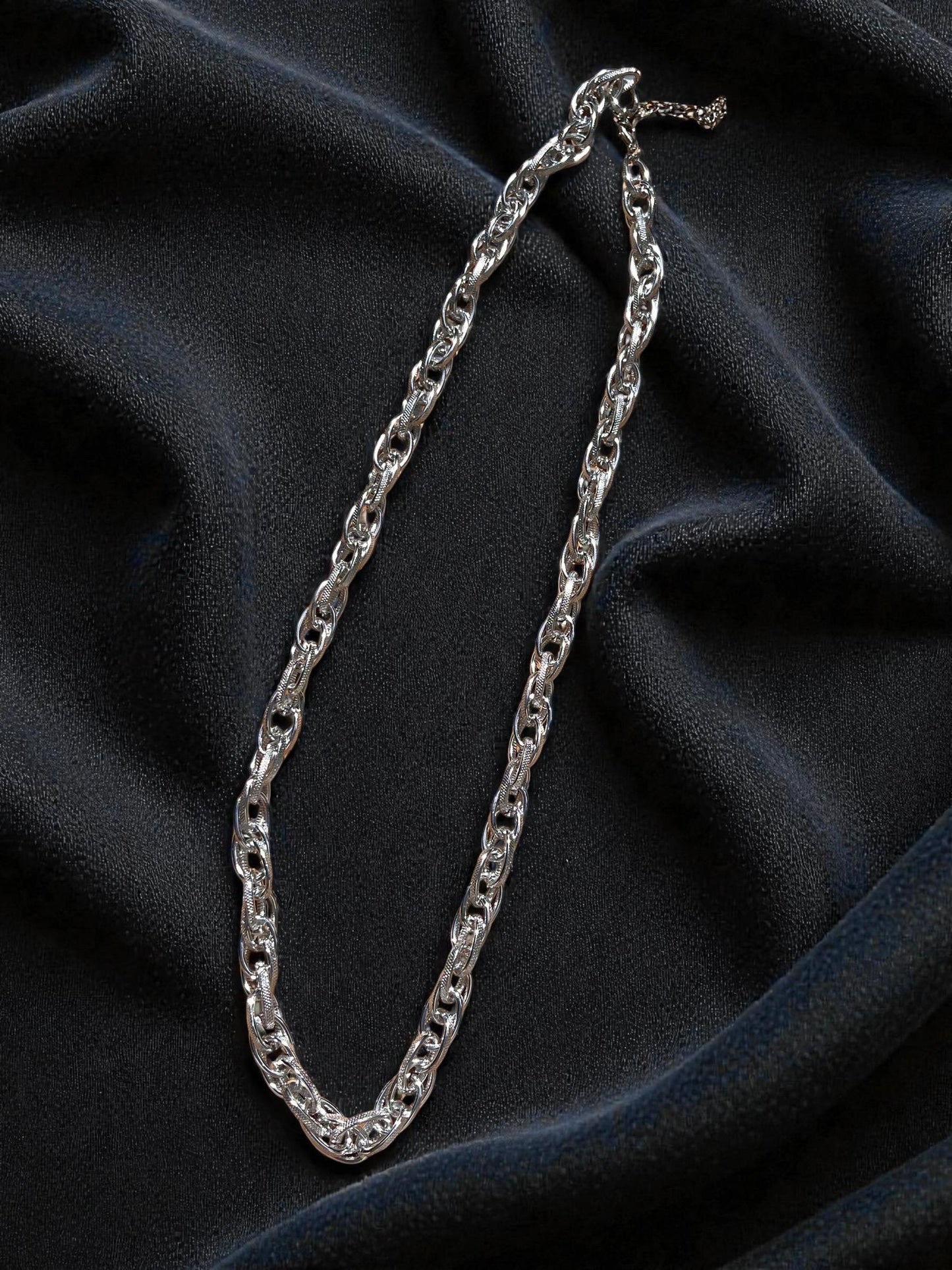 Silver Statement Chain Necklace | Chunky Textured Link Necklace | Modern Minimalist Jewelry | Bold Silver Chain | Everyday Luxe Necklace
