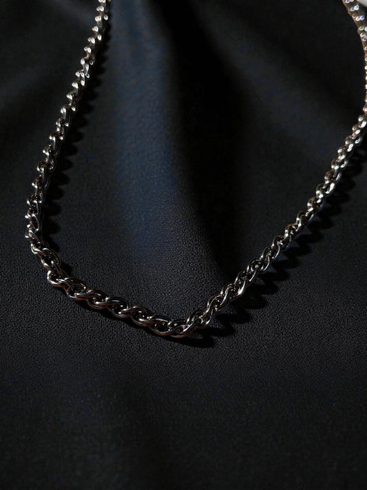Minimalist Gunmetal Chain Necklace | Sleek Rope Chain Statement Necklace | Layering Chain Jewelry | Unisex Modern Necklace | Everyday