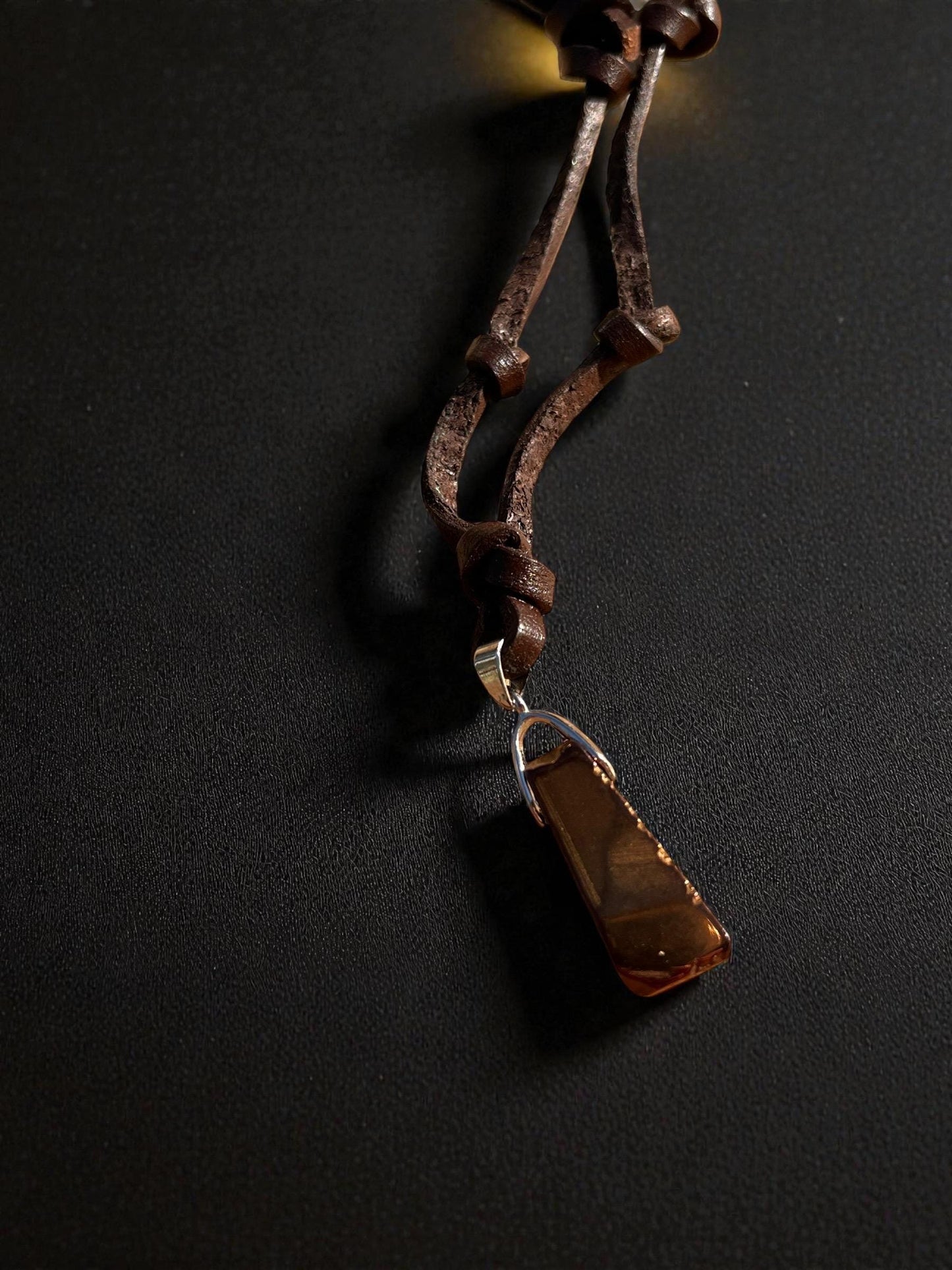 Men’s Leather Pendant Necklace | Boho Leather Cord Necklace | Minimalist Men’s Jewelry | Surfer Style Necklace
