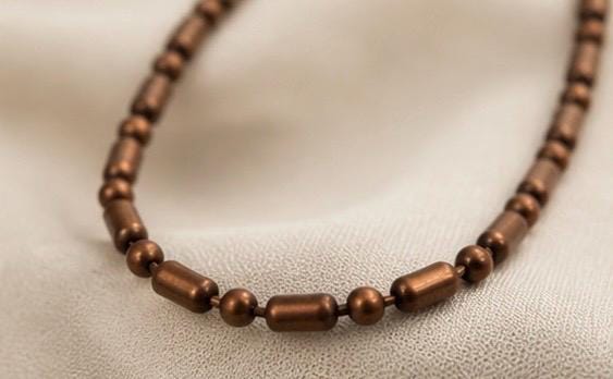 Minimalist Copper Beaded Necklace – Chain, Unisex Everyday Jewelry