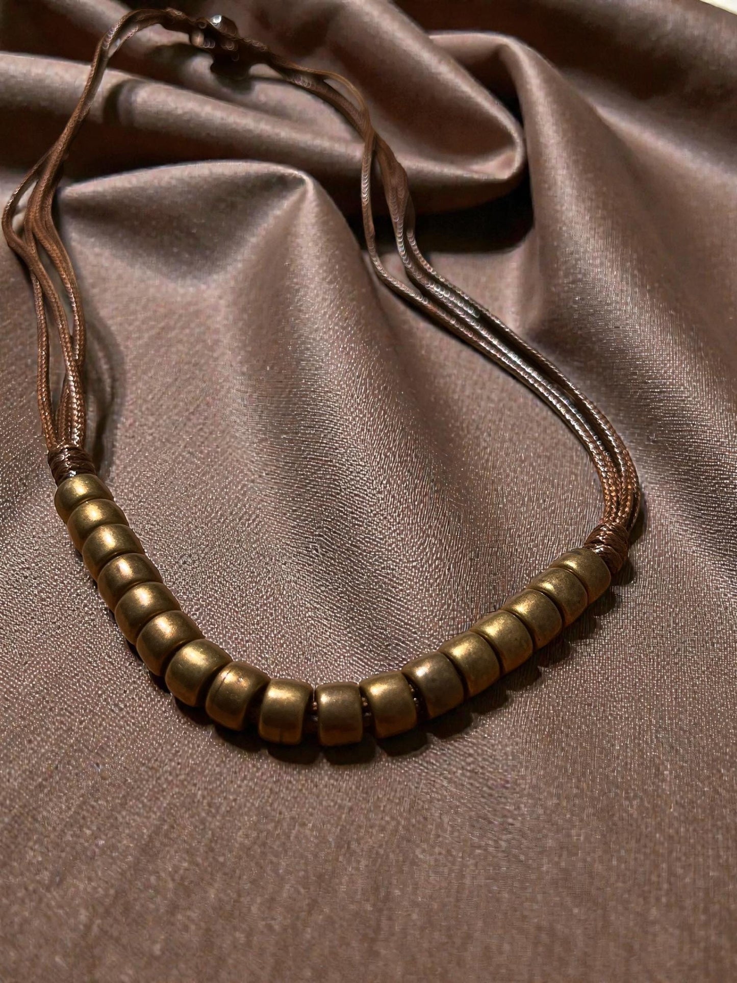 Men’s Brown Multi Cord Necklace | Boho Beaded Necklace for Men | Minimalist Surfer Necklace | Rustic Leather Cord Jewelry