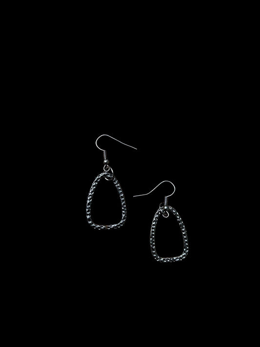 Minimalist Gunmetal Dangle Earrings | Small Geometric Hoop Earrings | Lightweight Everyday Earrings | Modern Silver Jewelry