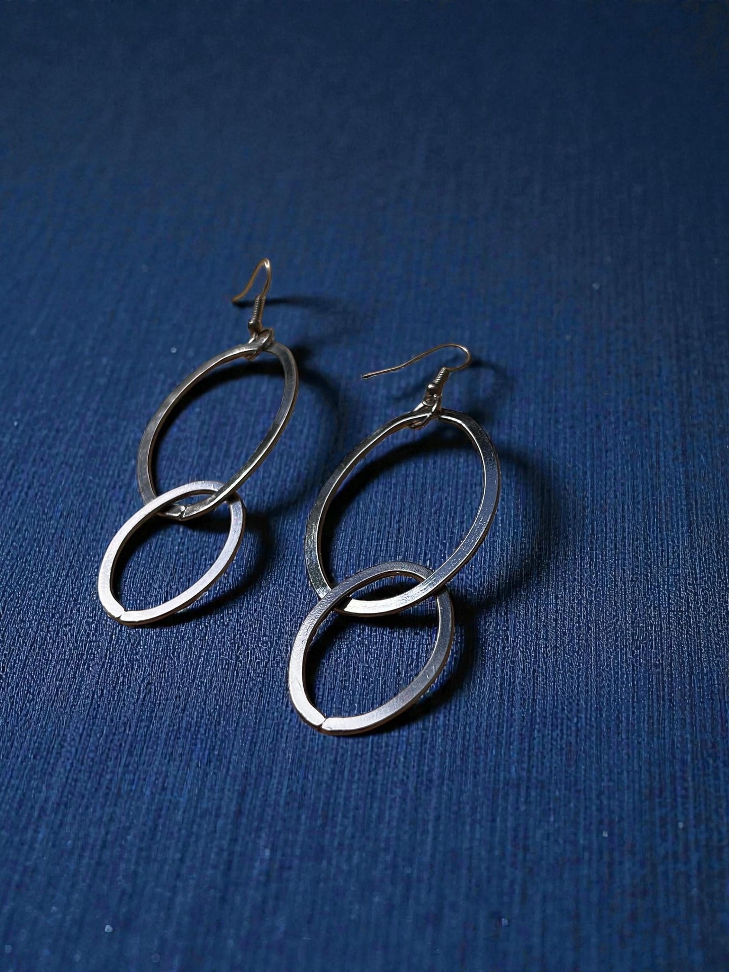 Modern Geometric Drop Earrings | Mixed Metal Oval Earrings | Minimalist Statement Earrings | Contemporary Dangle Earrings | Abstract Jewelry