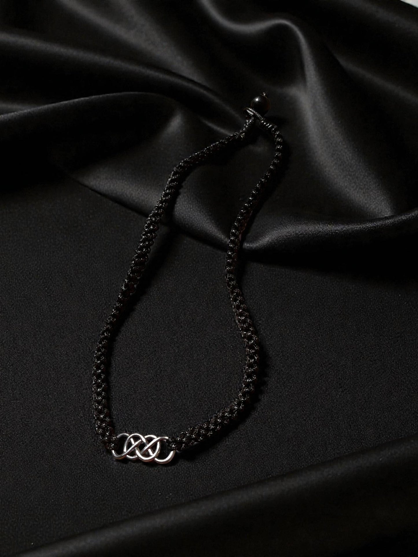 Celtic Knot Necklace for Men | Black Braided Cord Necklace | Minimalist Men’s Jewelry | Celtic Symbol Jewelry | Gift for Him