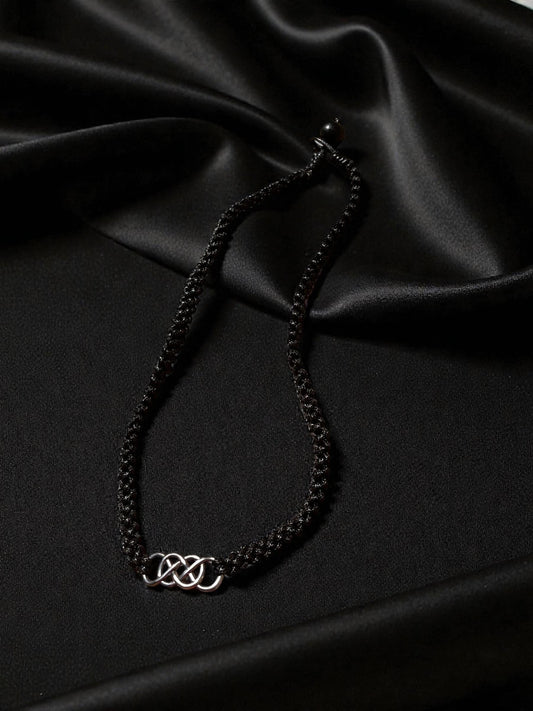 Celtic Knot Necklace for Men | Black Braided Cord Necklace | Minimalist Men’s Jewelry | Celtic Symbol Jewelry | Gift for Him