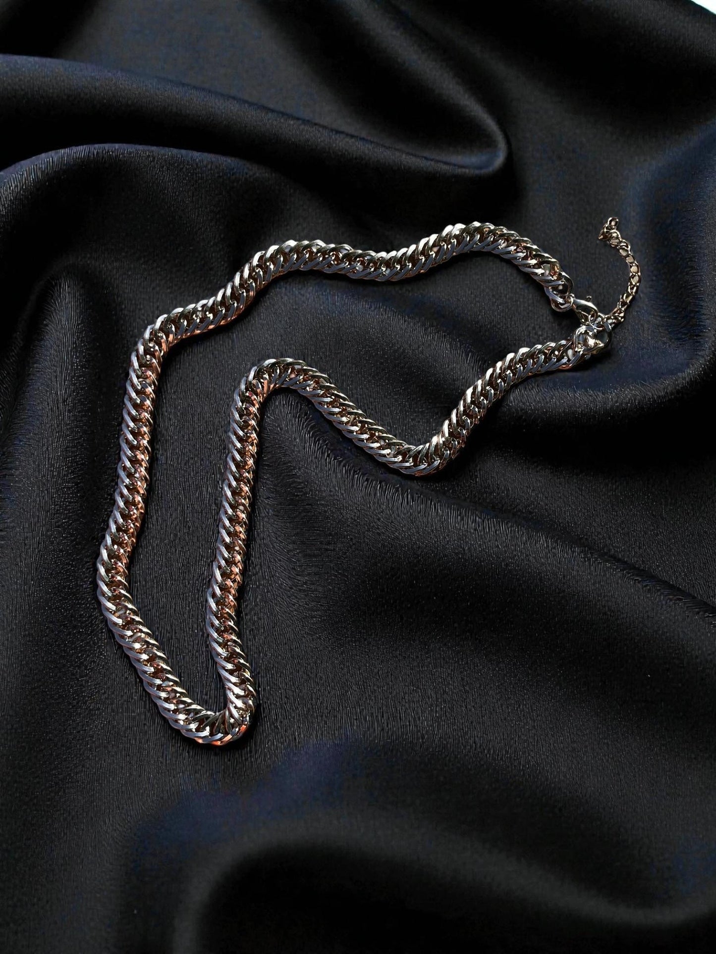 Silver Cuban Link Chain Necklace | Chunky Silver Statement Necklace | Unisex Curb Chain Jewelry | Modern Layering Necklace | Everyday