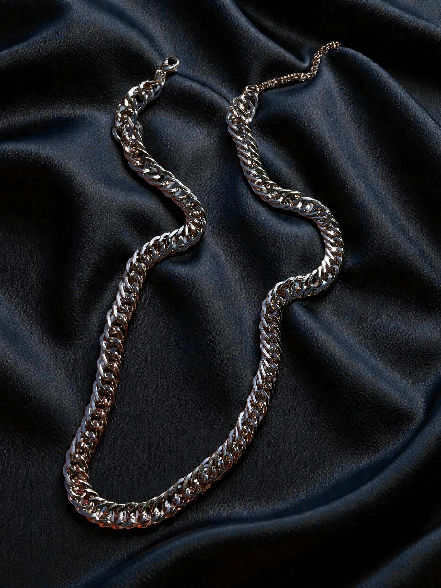 Silver Large Cuban Link Chain Necklace | Chunky Silver Statement Necklace | Unisex Curb Chain Jewelry | Modern Layering Necklace | Everyday