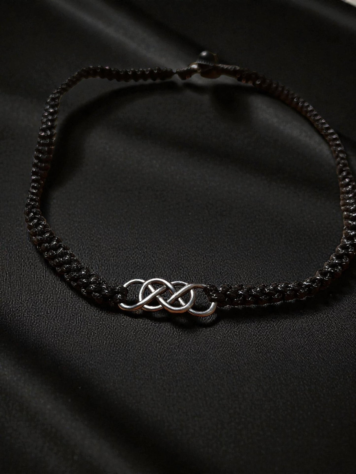 Celtic Knot Necklace for Men | Black Braided Cord Necklace | Minimalist Men’s Jewelry | Celtic Symbol Jewelry | Gift for Him