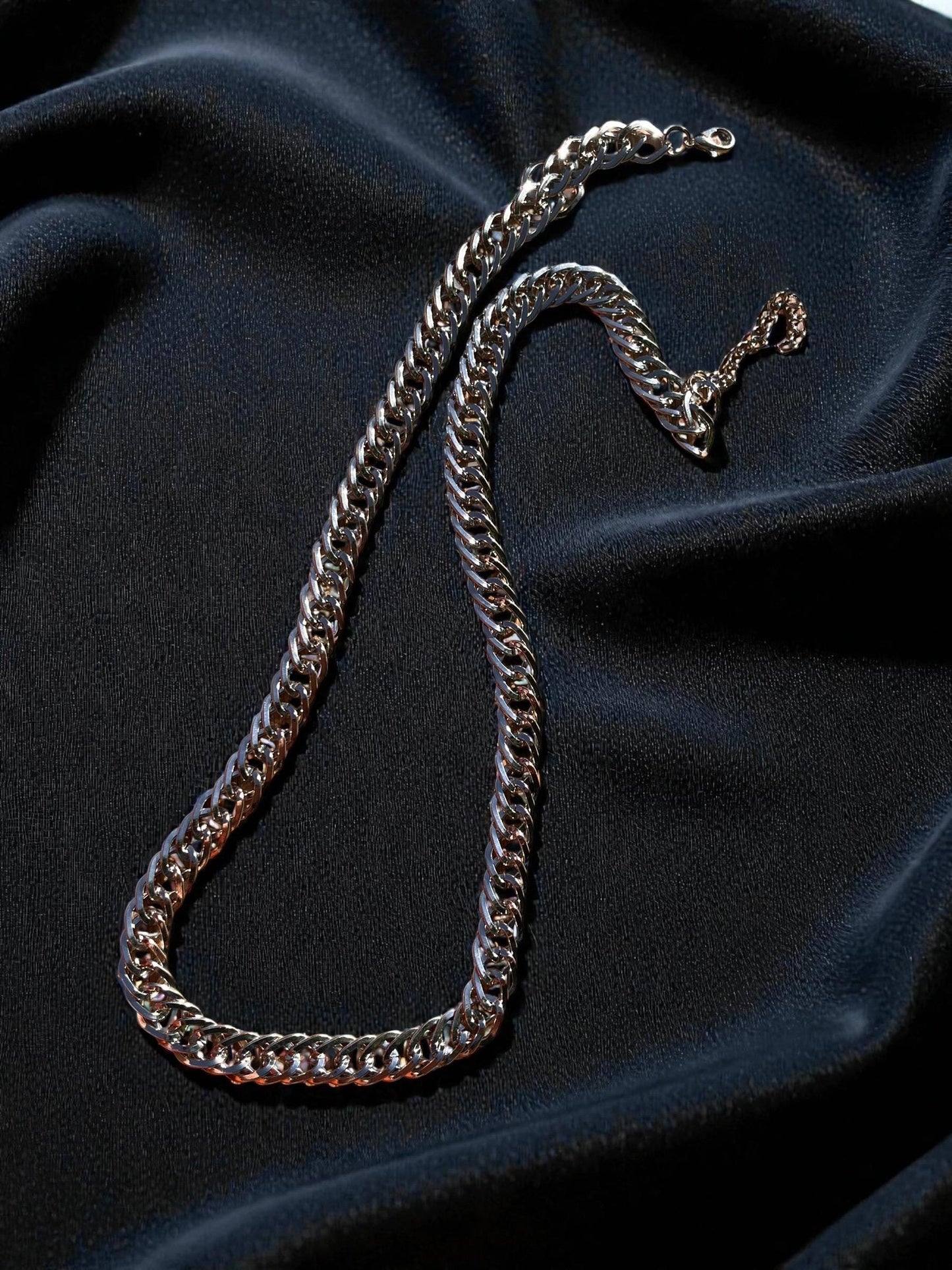 Silver Large Cuban Link Chain Necklace | Chunky Silver Statement Necklace | Unisex Curb Chain Jewelry | Modern Layering Necklace | Everyday